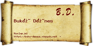 Bukó Dénes névjegykártya